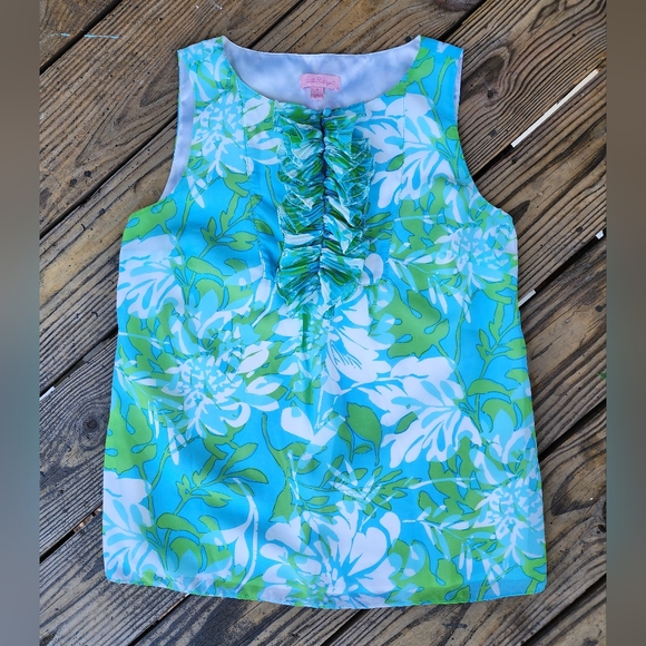 Lilly pulitzer sleeveless blouse sz 4 - Picture 1 of 7